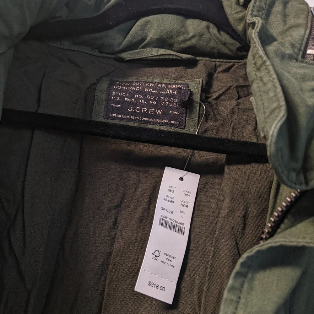 J Crew Men's Green Jacket - New With Tags